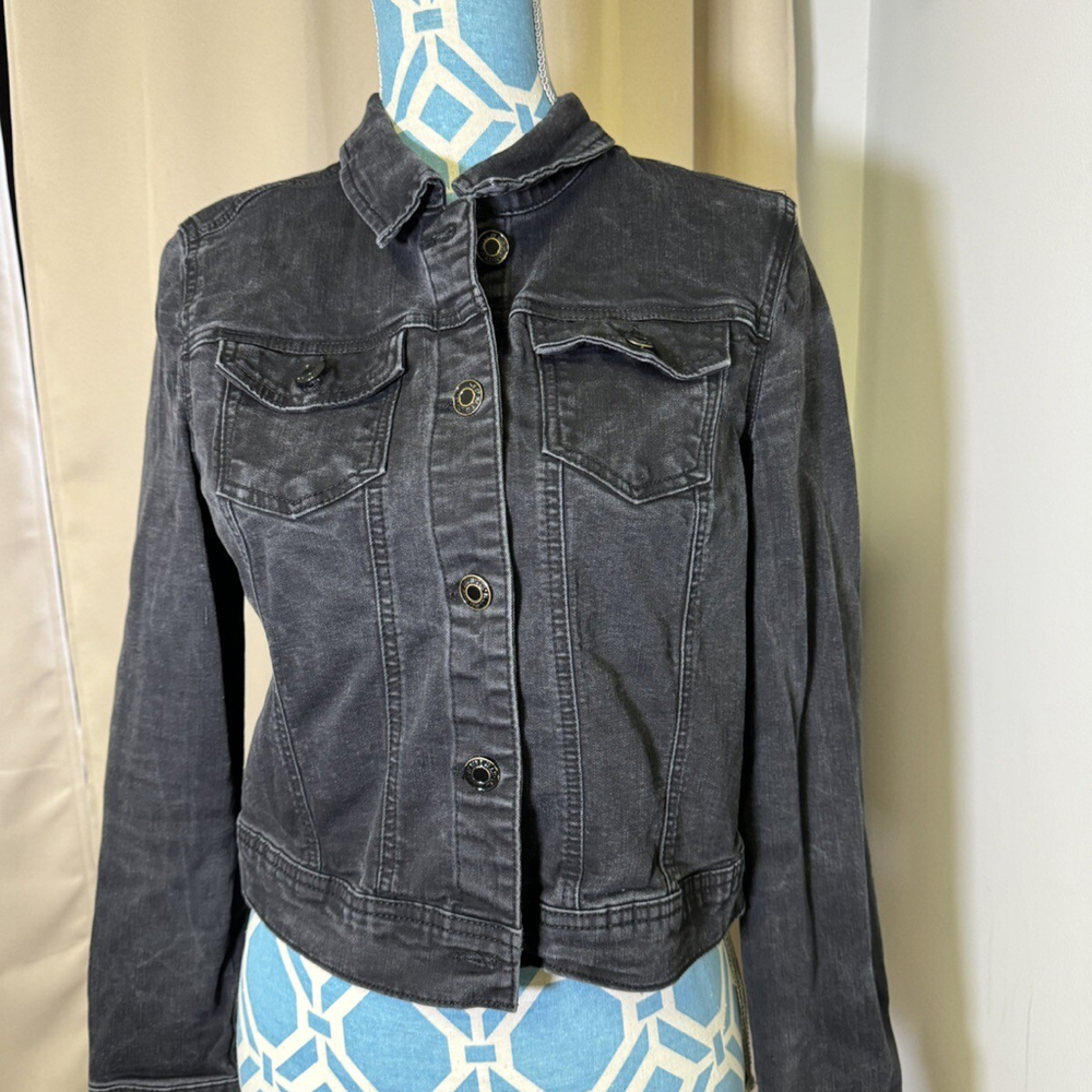 Wax Jean Women's Basic Denim Jeans Jacket Blue Size L